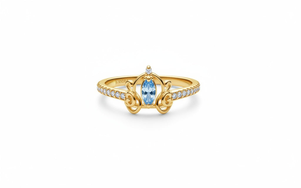 Gold Plated Ring (Glacier Blue Stone)