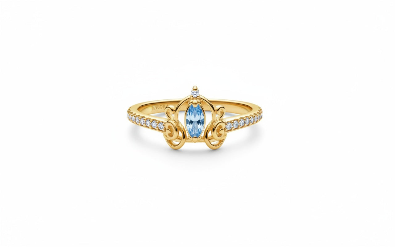 Gold Plated Ring (Glacier Blue Stone)