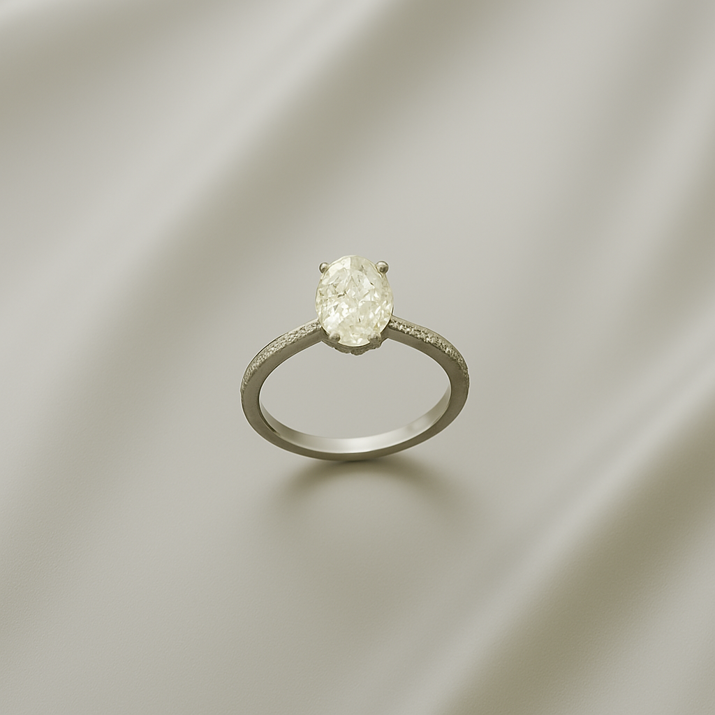 Oval-Shaped 925 Silver Ring