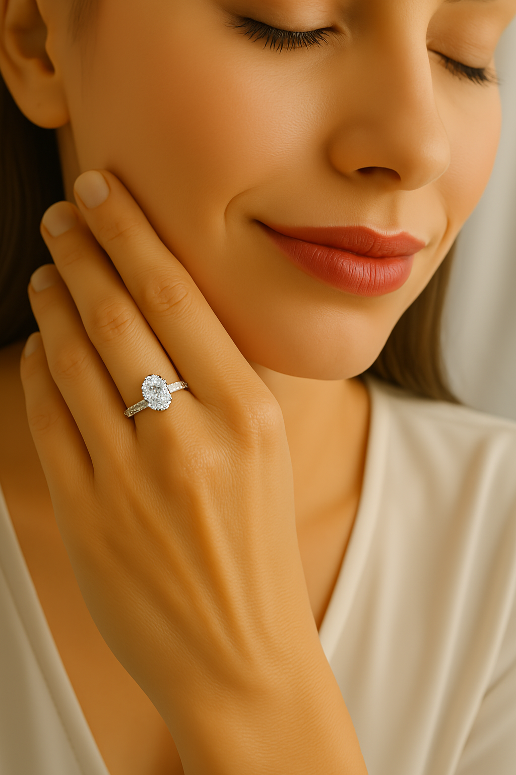 Oval-Shaped 925 Silver Ring