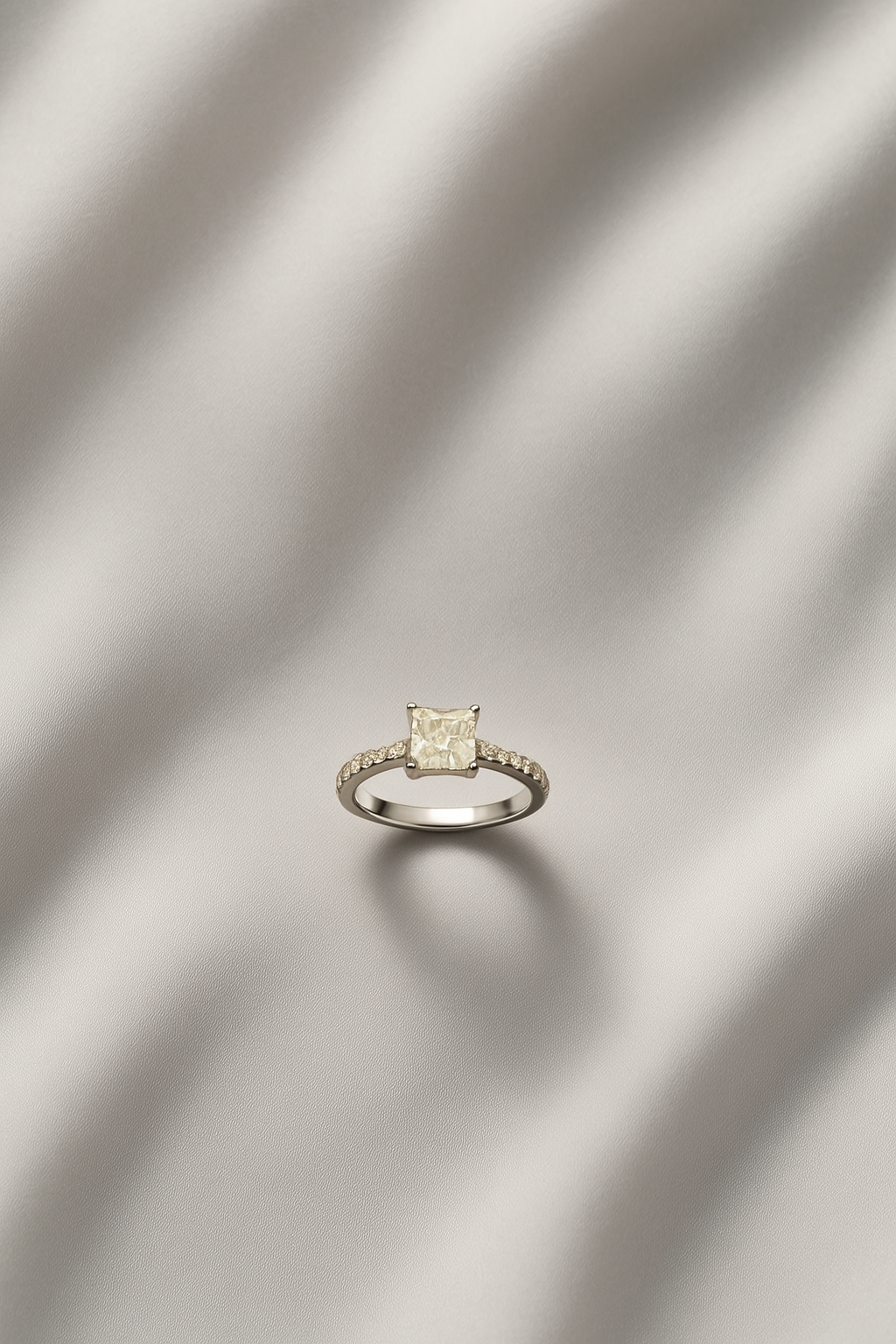 Diamond- Cut 925 Silver Ring For Girls