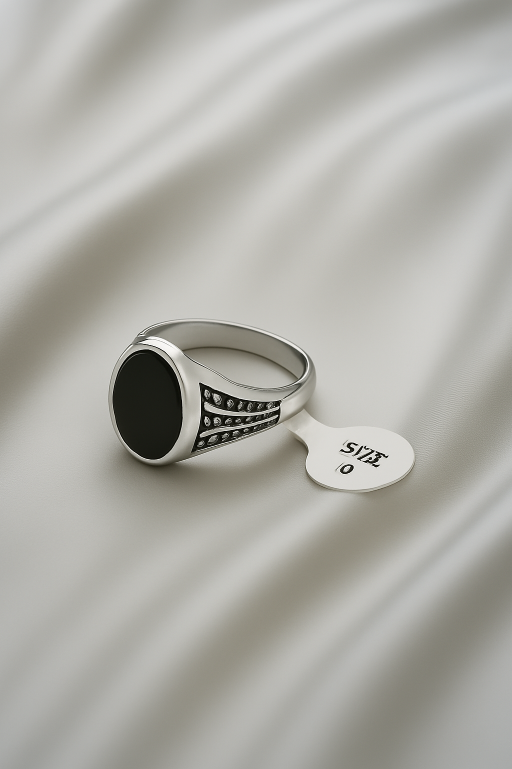 Black Stone 925 Silver Ring For Men