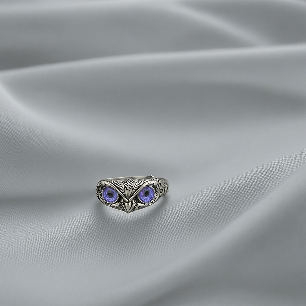 Owl Ring In 925 Silver For Men