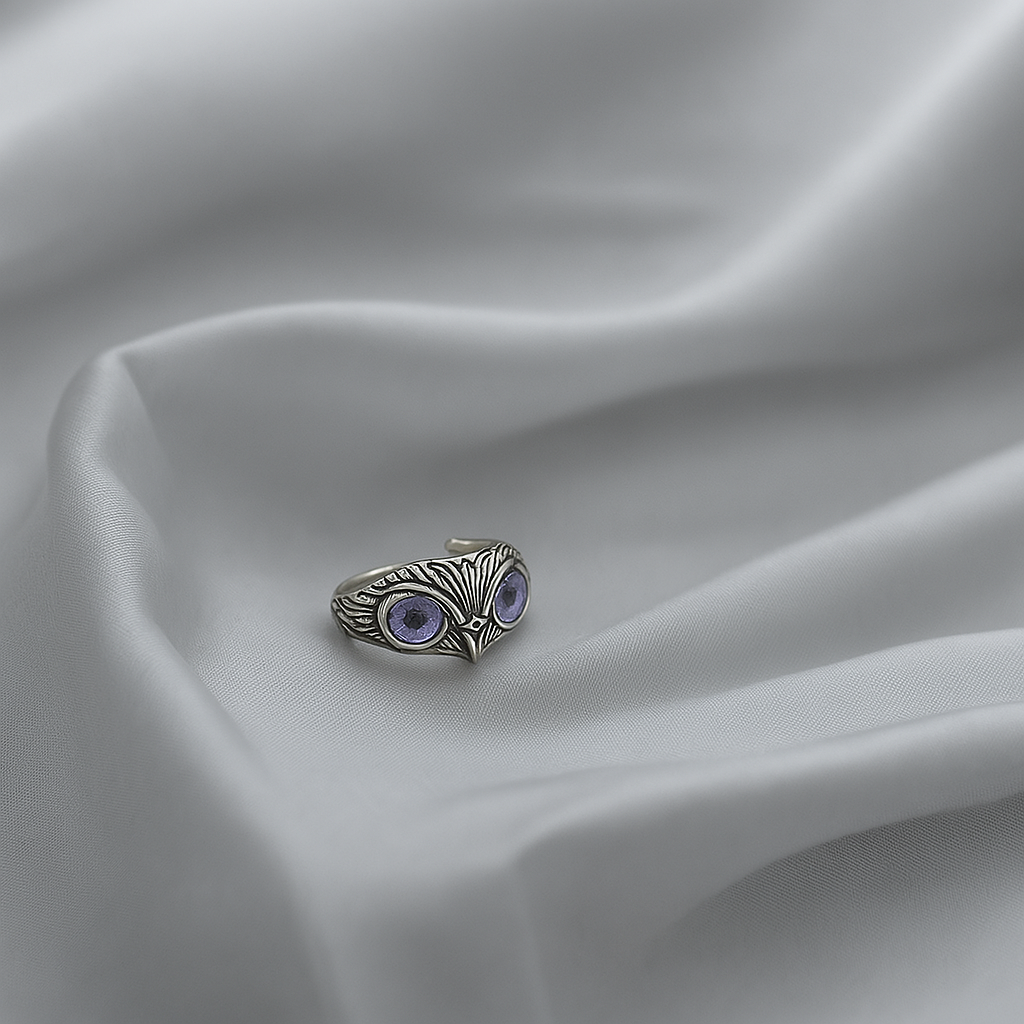 Owl Ring In 925 Silver For Men