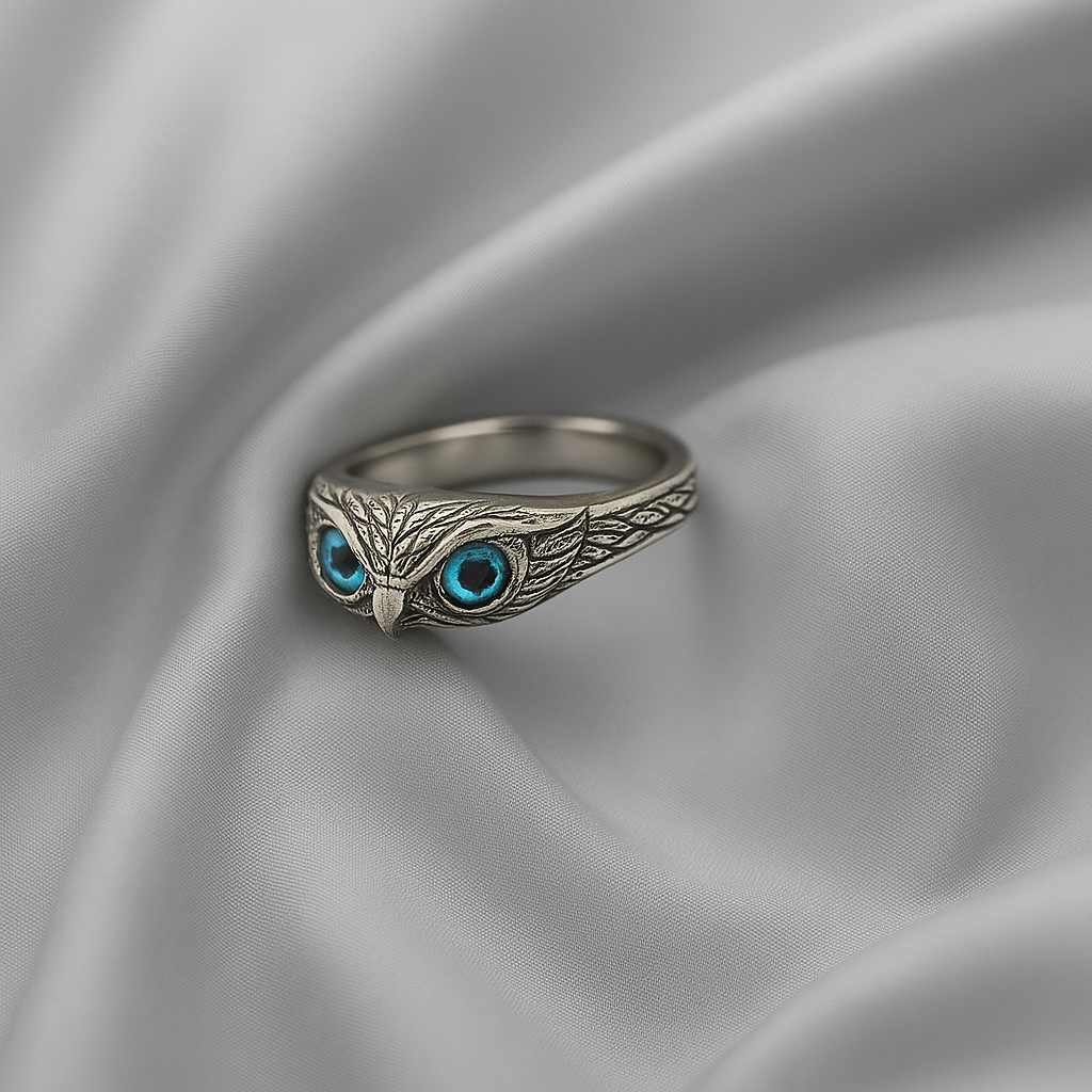 Owl Ring For Men in 925 Silver