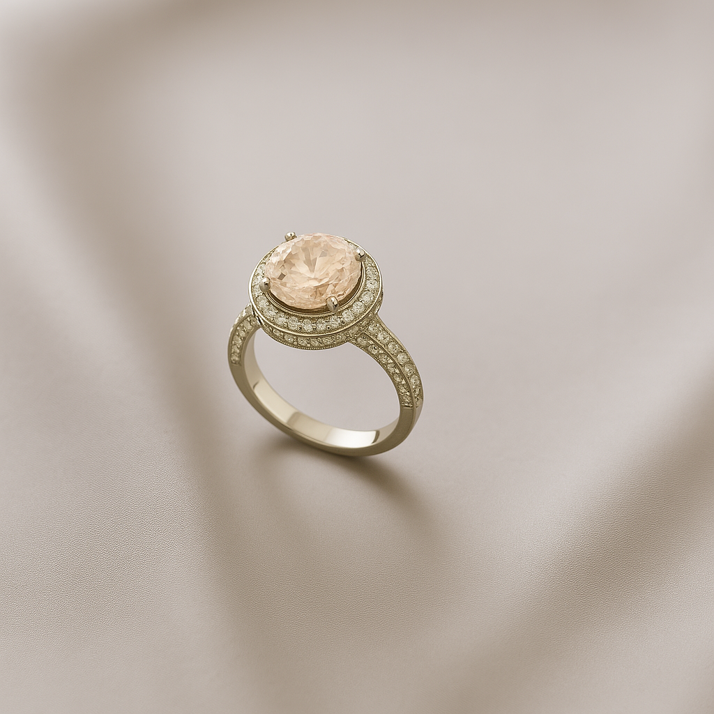 Pink Stone Ring For Girls
