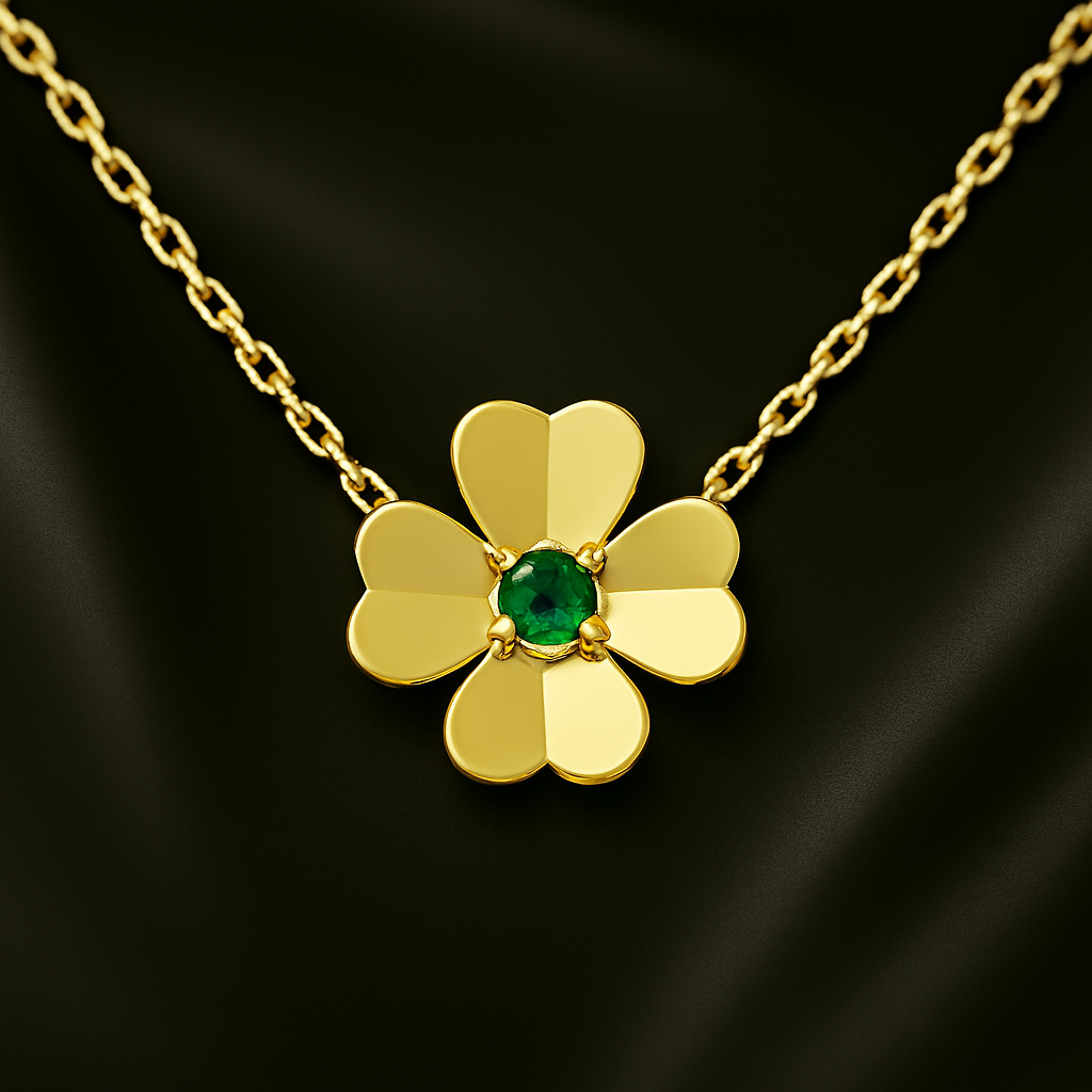 Petal Pendant with Stone