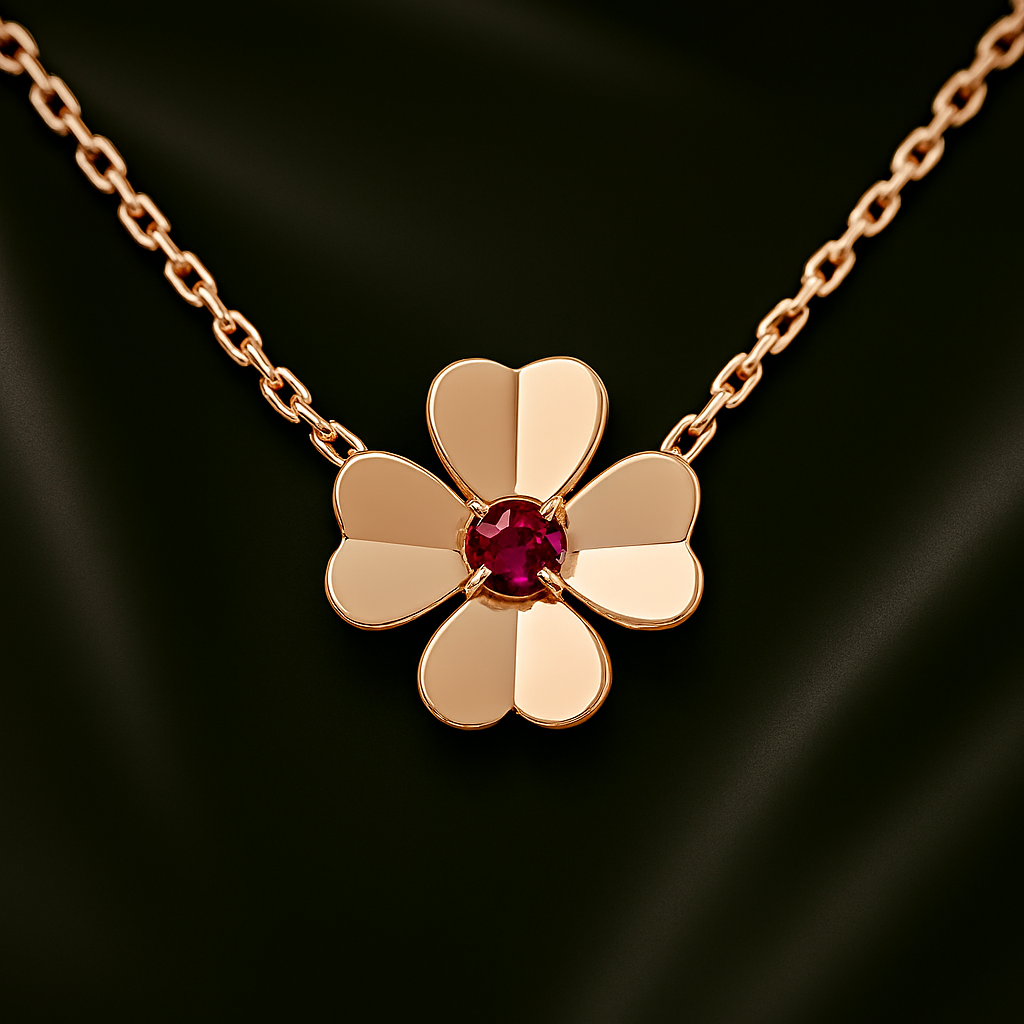 Petal Pendant with Stone