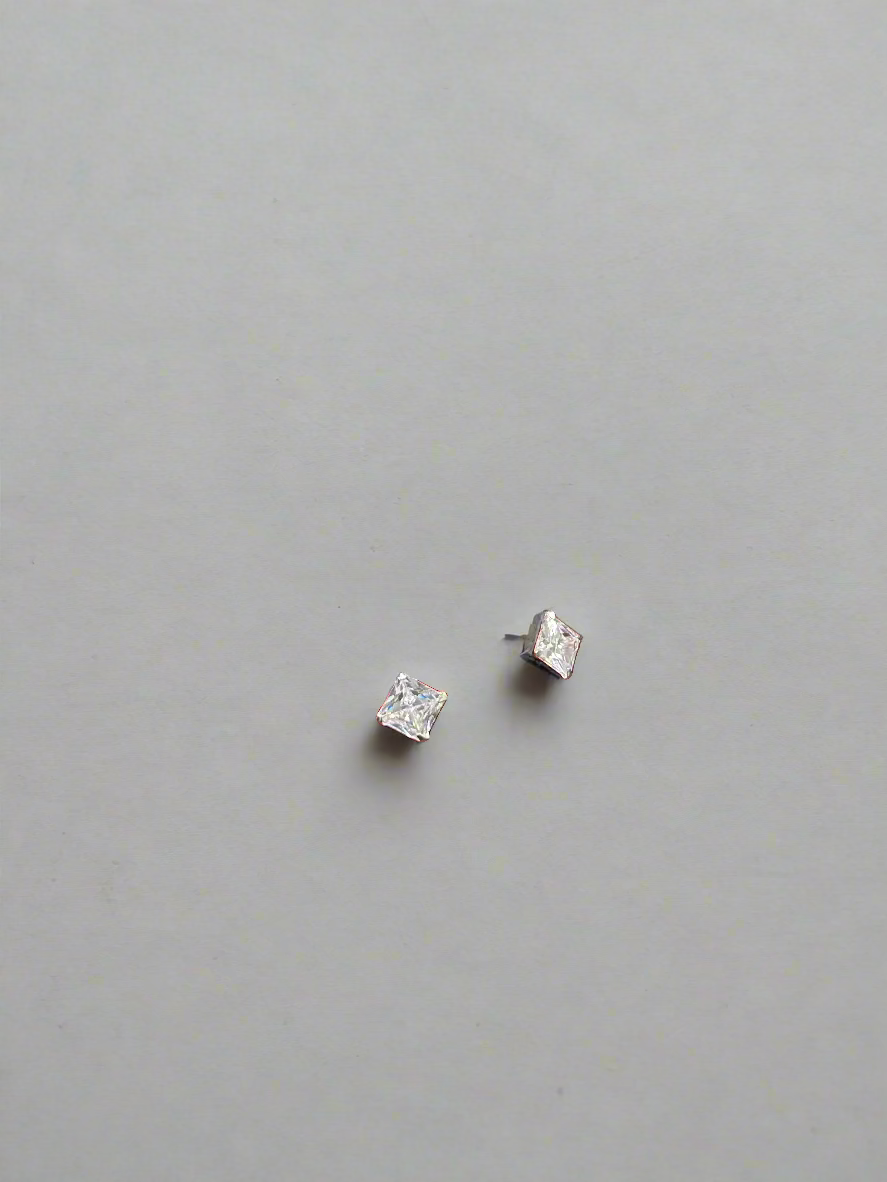 925 Silver Square Ear Studs