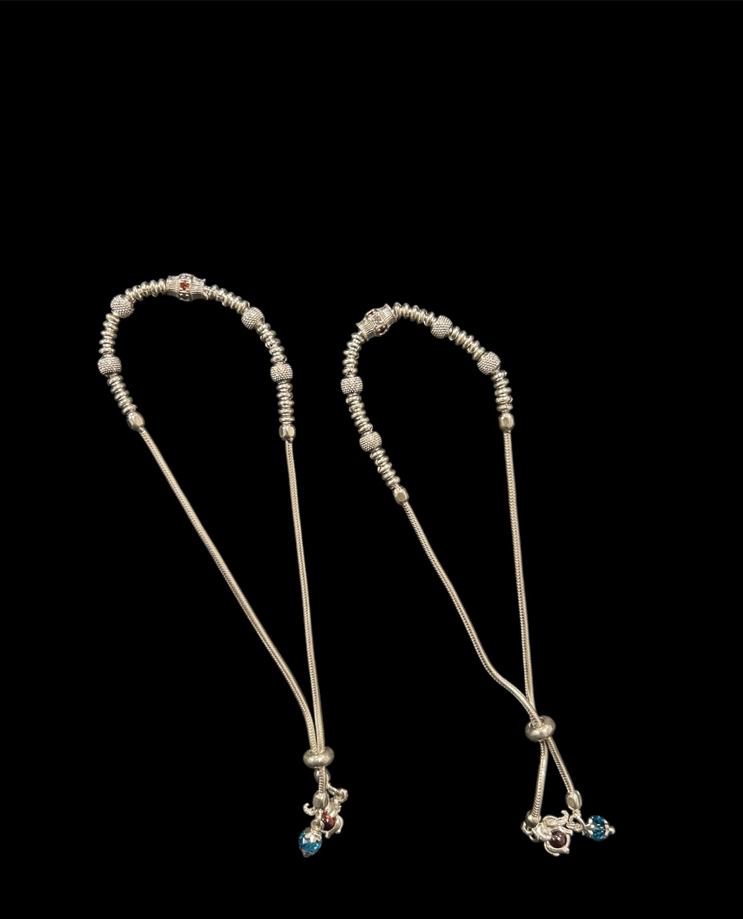 Adjustable Silver Anklets