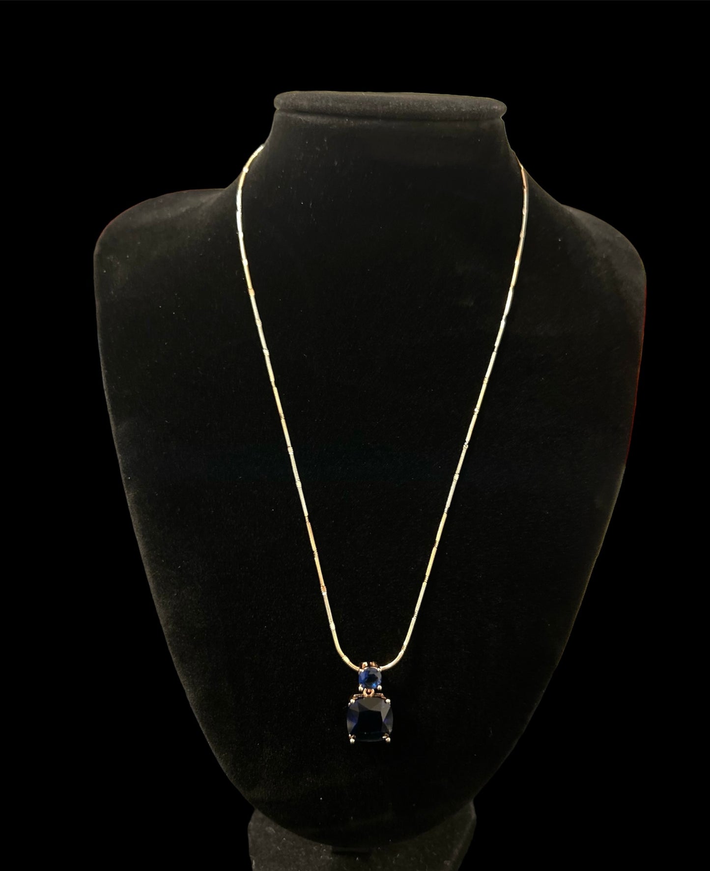 Blue Square Stone Pendant Set With Chain For Girls In 925 Sterling Silver (PS301)