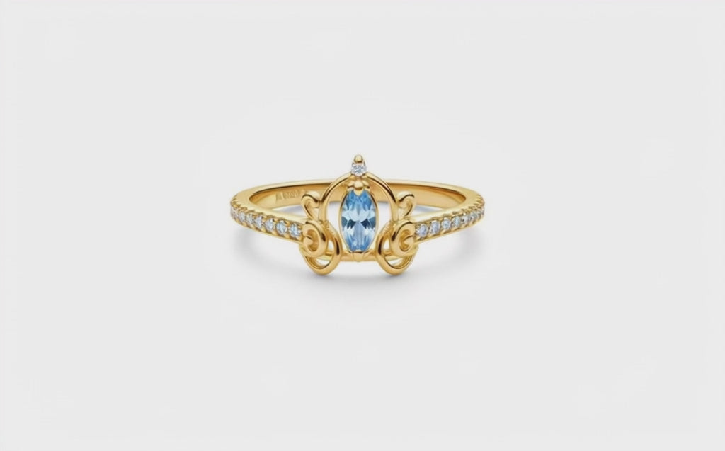 Gold Plated Ring (Glacier Blue Stone)