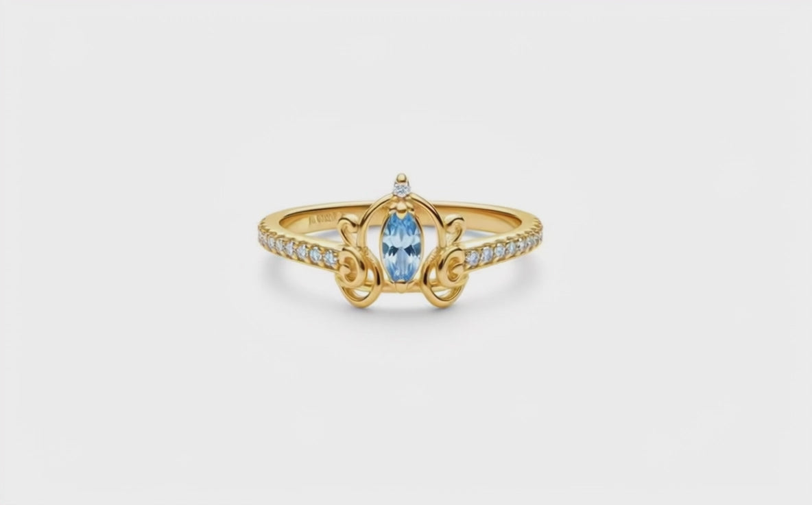 Gold Plated Ring (Glacier Blue Stone)